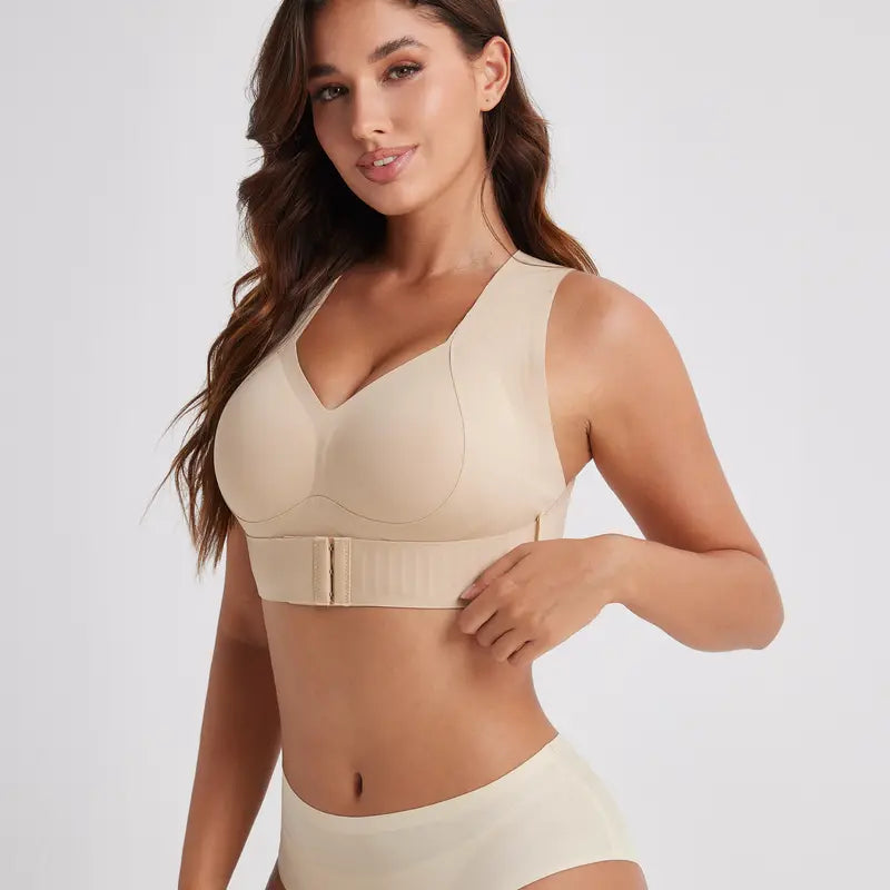 NESLEMY® Front-Closure Cross-Back Wireless Support Bra