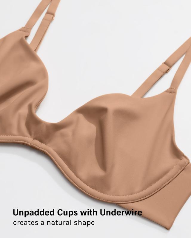 Women's Plus Plunge Bra - Unlined Underwire Sexy Demi Balconette Bras