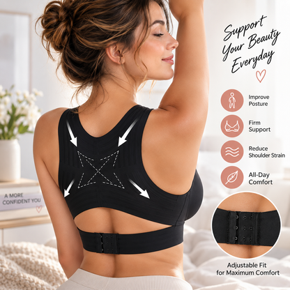 LAST DAY PROMOTION - 50% OFF Front Closure Cross-Back Wireless Posture Bra