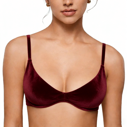 Women's Plus Plunge Bra - Unlined Underwire Sexy Demi Balconette Bras