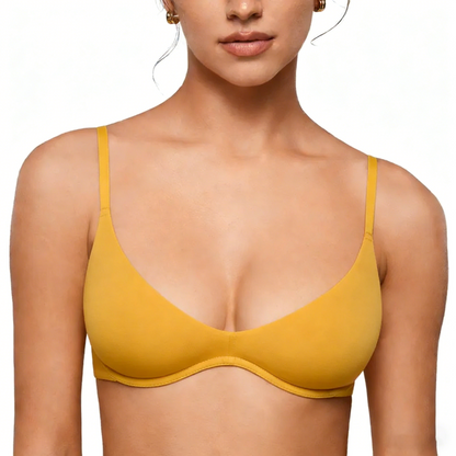 Women's Plus Plunge Bra - Unlined Underwire Sexy Demi Balconette Bras